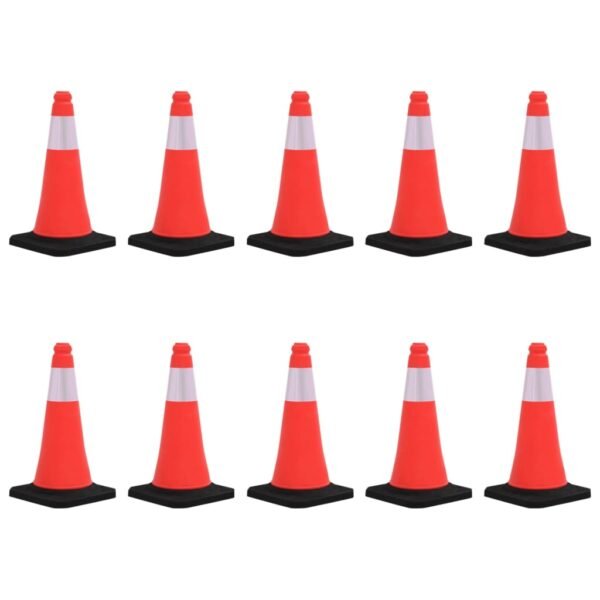Reflective Traffic Cones with Heavy Bases 10 pcs 50 cm
