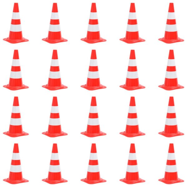 Reflective Traffic Cones 20 pcs Red and White 50 cm