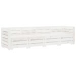 Garden 4-Seater Pallet Sofa Wood White