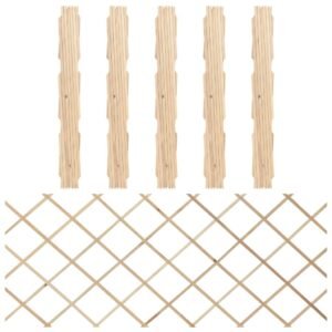 Trellis Fences 5 pcs Solid Firwood 180x80 cm