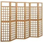 6-Panel Room Divider/Trellis Solid Fir Wood 242.5x180 cm