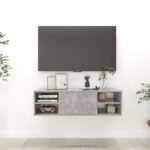 Wall Shelf Concrete Grey 102x30x29 cm Engineered Wood