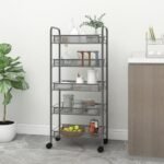 5-Tier Kitchen Trolley Grey 46x26x105 cm Iron