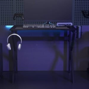 Gaming Desk with K Shape Legs Black 90x60x75 cm