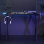 Gaming Desk with Y Shape Legs Black 90x60x75 cm
