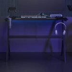 Gaming Desk LED with Y Shape Black 110x60x75 cm