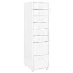 Mobile File Cabinet White 28x41x109 cm Metal