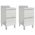 Commercial Kitchen Cabinets with 2 Drawers 2 pcs 50x60x96 cm