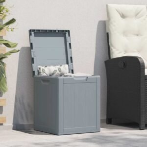 Garden Storage Box 90L Grey PP Wood Look