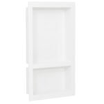 Shower Niche with 2 Compartments High Gloss White 41x69x9 cm