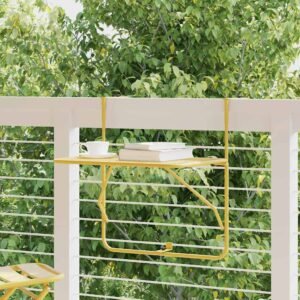 Balcony Table Gold 60x40 cm Steel