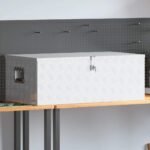 Storage Box Silver 100x55x37 cm Aluminium