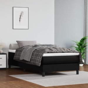 Pocket Spring Bed Mattress Medium Black 90x190x20 cm Faux Leather