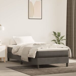 Pocket Spring Bed Mattress Medium Dark Grey 90x190x20 cm Velvet