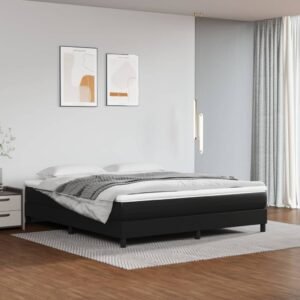 Pocket Spring Bed Mattress Medium Black 152x203x20 cm Queen Faux Leather