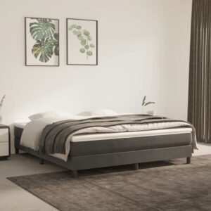 Pocket Spring Bed Mattress Medium Dark Grey 152x203x20 cm Queen Velvet