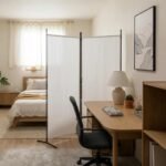 2-Panel Room Divider White 175x180 cm Fabric