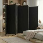 6-Panel Room Divider Black 520x180 cm Fabric