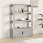 Sideboard Concrete Grey 80x30x119.5 cm Engineered Wood