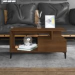 Coffee Table Brown Oak 90x49x45 cm Engineered Wood