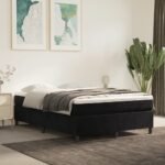 Box Spring Bed Frame Black Double Velvet