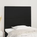 Headboard Black 100x5x118/128 cm Faux Leather
