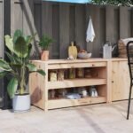 Outdoor Kitchen Cabinet MEPPEL 106x55x64 cm Solid Wood Pine