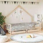 Kids Bed Frame with Drawers 90x190 cm Solid Wood Pine