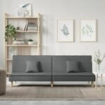 Sofa Bed Dark Grey Fabric