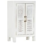 Sideboard White 55x30x90 cm Solid Wood Acacia