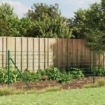 Wire Mesh Fence with Spike Anchors Green 1x25 m