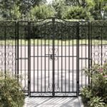 Garden Gate Black 121x8x150 cm Wrought Iron