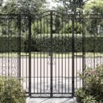 Garden Gate Black 121x8x180 cm Wrought Iron