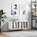 Record Cabinet White 100x38x48 cm Engineered Wood
