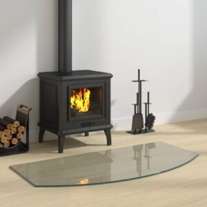 Fireplace Glass Plate Transparent 100 x 50 cm Glass
