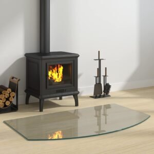 Fireplace Glass Plate Transparent 100 x 60 cm Glass