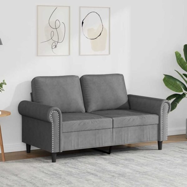 2-Seater Sofa Dark Grey 120 cm Velvet