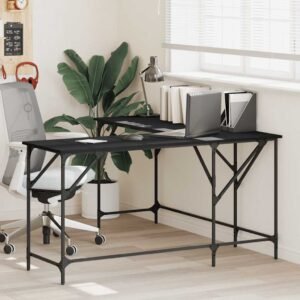 Desk Black 149x149x75 cm Engineered Wood