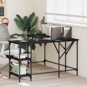 Desk Black 139x139x75 cm Engineered Wood