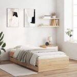 Bed Frame with Drawers without Mattress Sonoma Oak 90x190 cm