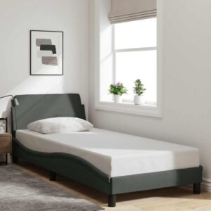 Bed Frame "Dover" Dark Grey 90x190 cm Fabric