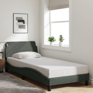 Bed Frame "Dover" Dark Grey 90x190 cm Fabric