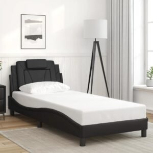 Bed Frame "Viana" without Mattress Black 90x190 cm Faux Leather