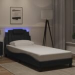 Bed Frame "Viana" with LED without Mattress Black 90x190 cm