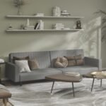 2-Seater Sofa Bed Light Grey Velvet