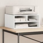 Printer Stand White 49x40x22.5 cm Engineered Wood