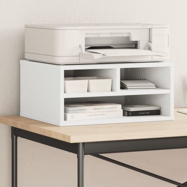 Printer Stand White 49x40x22.5 cm Engineered Wood