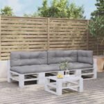 Pallet Cushions 5 pcs Grey Fabric