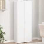 File Cabinet White 60x32x153 cm Engineered Wood
