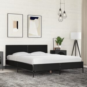 Bed Frame without Mattress Black 150x200 cm